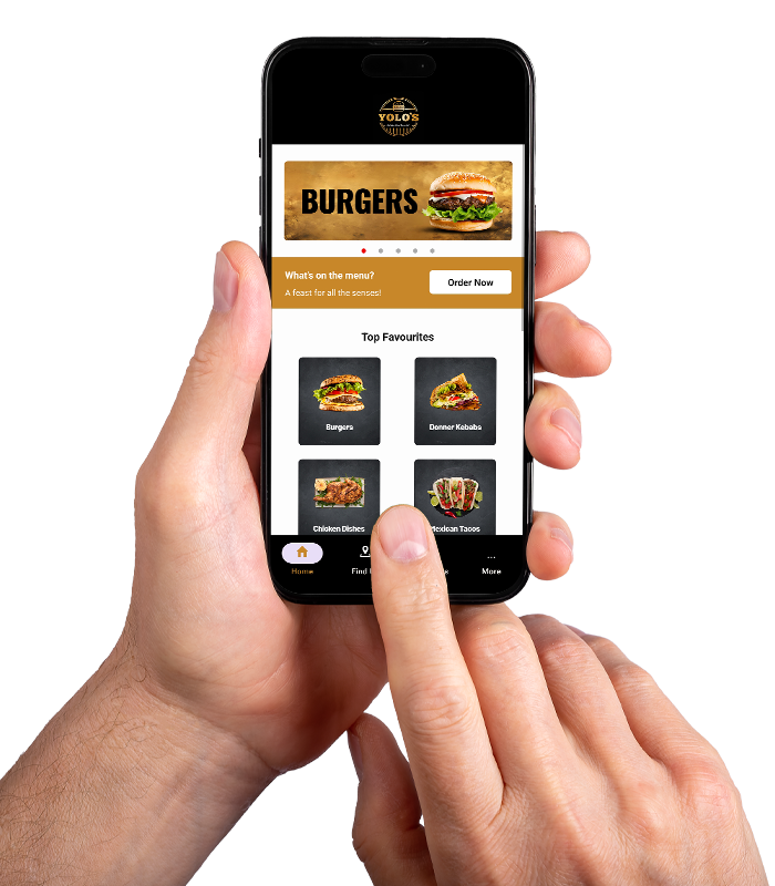 Yolo’s Burger Glasgow App Mockup